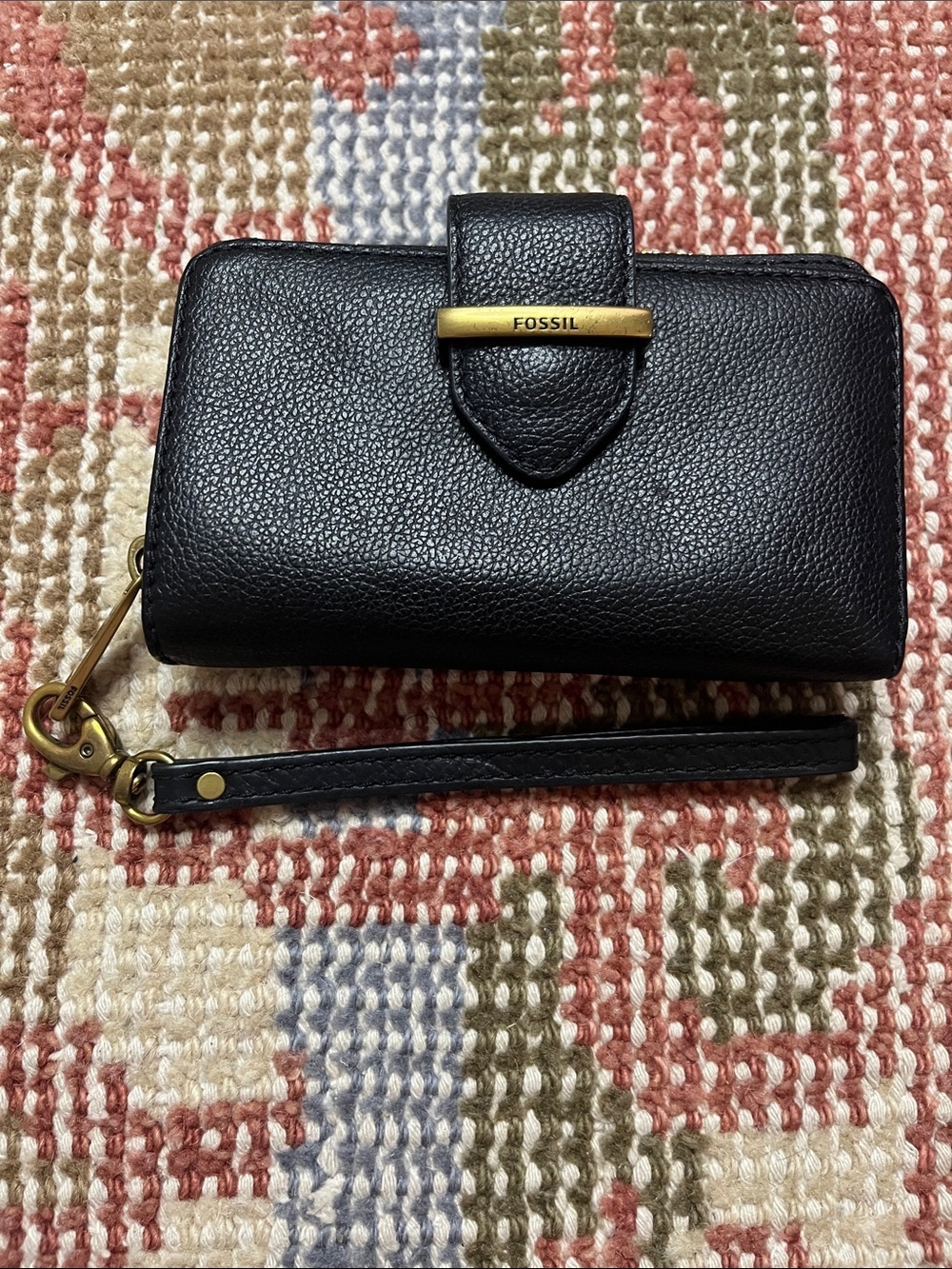 Fossil Black Leather Wristlet Wallet - Picture 1 of 12